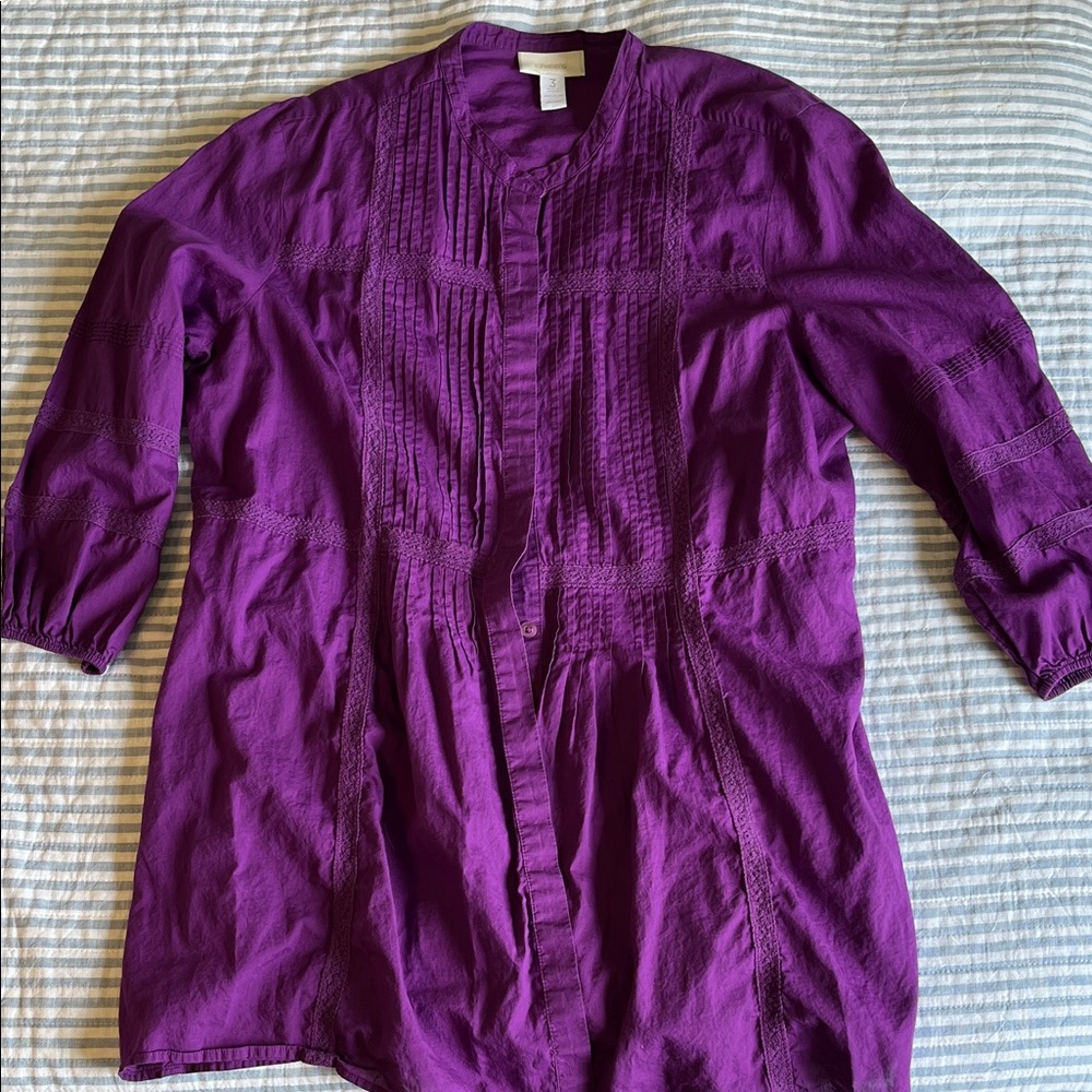 Chico's Rich Purple Casual Button Down Shirt